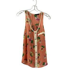 Xtaren Women's Floral Peach Tank Top